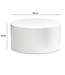 Wohnling salontafel MONOBLOC 60x60x30 cm wit hoogglans, design woonkamertafel rond, loungebank tafel eenvoudig, salontafel modern