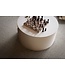 Wohnling salontafel MONOBLOC 60x60x30 cm wit hoogglans, design woonkamertafel rond, loungebank tafel eenvoudig, salontafel modern