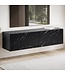 Wohnling Lowboard hangend marmerlook zwart 120x30x30 cm tv-meubel, design tv-tafel met vouwdeuren modern, tv-kastwand, tv-ladekast tv-ladekast om op te hangen