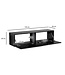 Wohnling Lowboard hangend marmerlook zwart 120x30x30 cm tv-meubel, design tv-tafel met vouwdeuren modern, tv-kastwand, tv-ladekast tv-ladekast om op te hangen