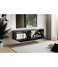 Wohnling Lowboard hangend marmerlook zwart 120x30x30 cm tv-meubel, design tv-tafel met vouwdeuren modern, tv-kastwand, tv-ladekast tv-ladekast om op te hangen