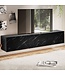 Wohnling Lowboard hangend marmerlook zwart 160x30x30 cm tv-meubel, design tv-tafel met vouwdeuren modern, tv-kastwand, tv-ladekast tv-ladekast om op te hangen