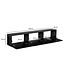 Wohnling Lowboard hangend marmerlook zwart 160x30x30 cm tv-meubel, design tv-tafel met vouwdeuren modern, tv-kastwand, tv-ladekast tv-ladekast om op te hangen