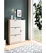 Wohnling Schoenenkast Wit 90x120x24 cm Schoenenrek Gesloten, Schoenenkist Modern, Halkast met Plank, Schoenenopberger Halkist voor Schoenen Hoog