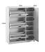 Wohnling Schoenenkast Wit 90x120x24 cm Schoenenrek Gesloten, Schoenenkist Modern, Halkast met Plank, Schoenenopberger Halkist voor Schoenen Hoog