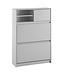 Wohnling Schoenenkast Wit 71x110x24 cm Schoenenrek Gesloten, Schoenenkist Modern, Halkast met Plank, Schoenenopberger Halkist voor Schoenen Hoog
