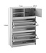 Wohnling Schoenenkast Wit 71x110x24 cm Schoenenrek Gesloten, Schoenenkist Modern, Halkast met Plank, Schoenenopberger Halkist voor Schoenen Hoog