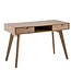 Wohnling bureau 120x55x77 cm eiken decor met opbergruimte, Scandinavisch design kantoortafel met laden, thuiskantoor laptoptafel computertafel studeerkamer met massief houten poten