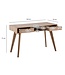 Wohnling bureau 120x55x77 cm eiken decor met opbergruimte, Scandinavisch design kantoortafel met laden, thuiskantoor laptoptafel computertafel studeerkamer met massief houten poten
