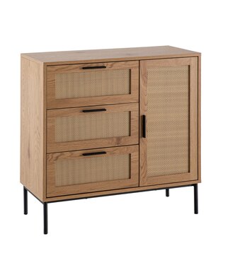 Wohnling Dressoir eiken rotan 80x82x36 cm