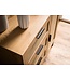 Wohnling ladekast 80x82x36 cm hal ladekast eiken decor & rotan, dressoir met drie laden en deur, ladekast modern, staande kast dressoir ladekast