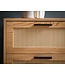 Wohnling ladekast 80x82x36 cm hal ladekast eiken decor & rotan, dressoir met drie laden en deur, ladekast modern, staande kast dressoir ladekast