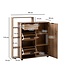 Wohnling schoenenkast eiken decor 98x110x30 cm schoenenkantelaar gesloten, schoenenkast met lade modern, halkast met plank en opbergruimte, schoenenopslag hal ladekast voor schoenen hoog