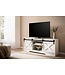 Wohnling Lowboard Wit 150x59.5x39.5 cm TV-meubel Landhuis Stijl Modern, Design TV-meubel Hoog, TV-tafel TV-meubel met Twee Schuifdeuren, TV-meubel Woonkamer