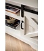 Wohnling Lowboard Wit 150x59.5x39.5 cm TV-meubel Landhuis Stijl Modern, Design TV-meubel Hoog, TV-tafel TV-meubel met Twee Schuifdeuren, TV-meubel Woonkamer