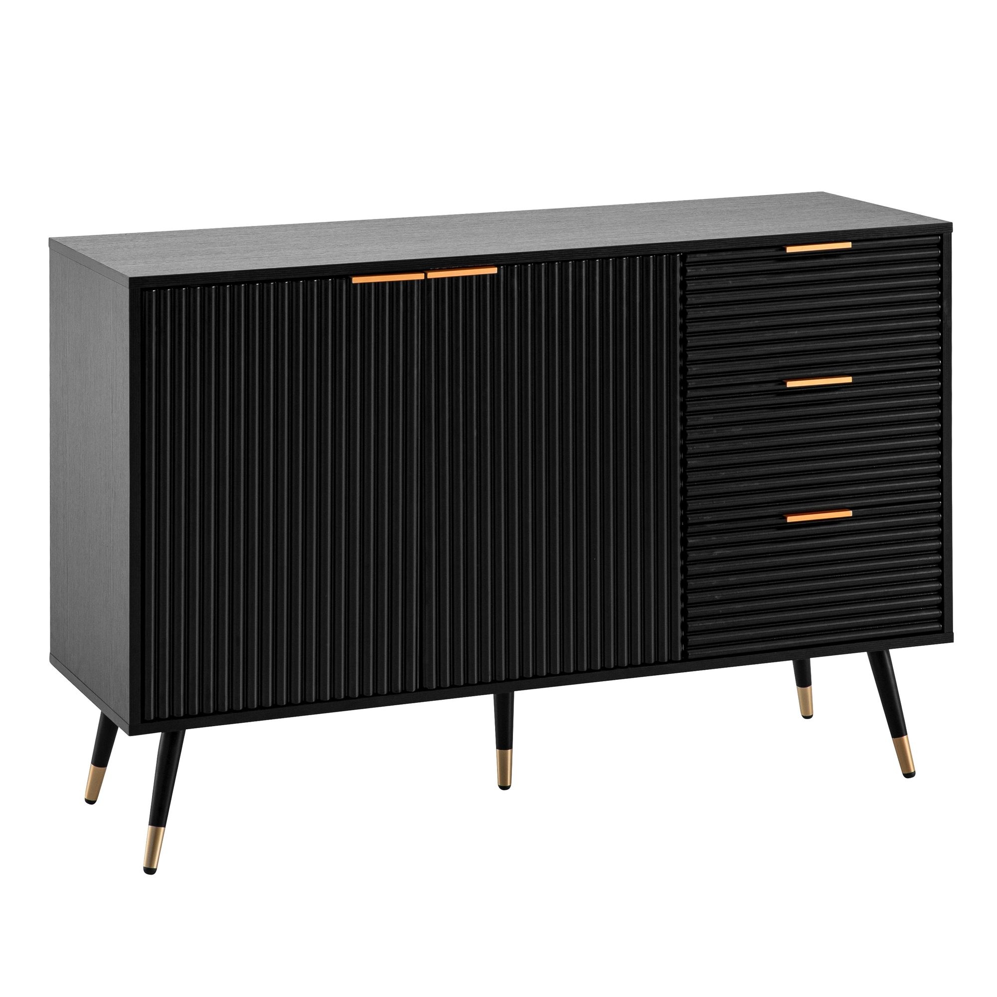 Dressoir zwart eiken 120x80x40 cm