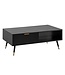 Wohnling salontafel 110x60x43 cm zwart met eiken decor woonkamertafel, salontafel rechthoekig met opbergruimte, salontafel met laden, tafel woonkamer met metalen poten