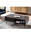 Wohnling salontafel 110x60x43 cm zwart met eiken decor woonkamertafel, salontafel rechthoekig met opbergruimte, salontafel met laden, tafel woonkamer met metalen poten
