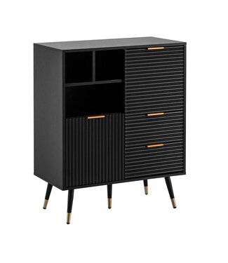 Wohnling Dressoir zwart eiken 77x97x40 cm - WL6.884