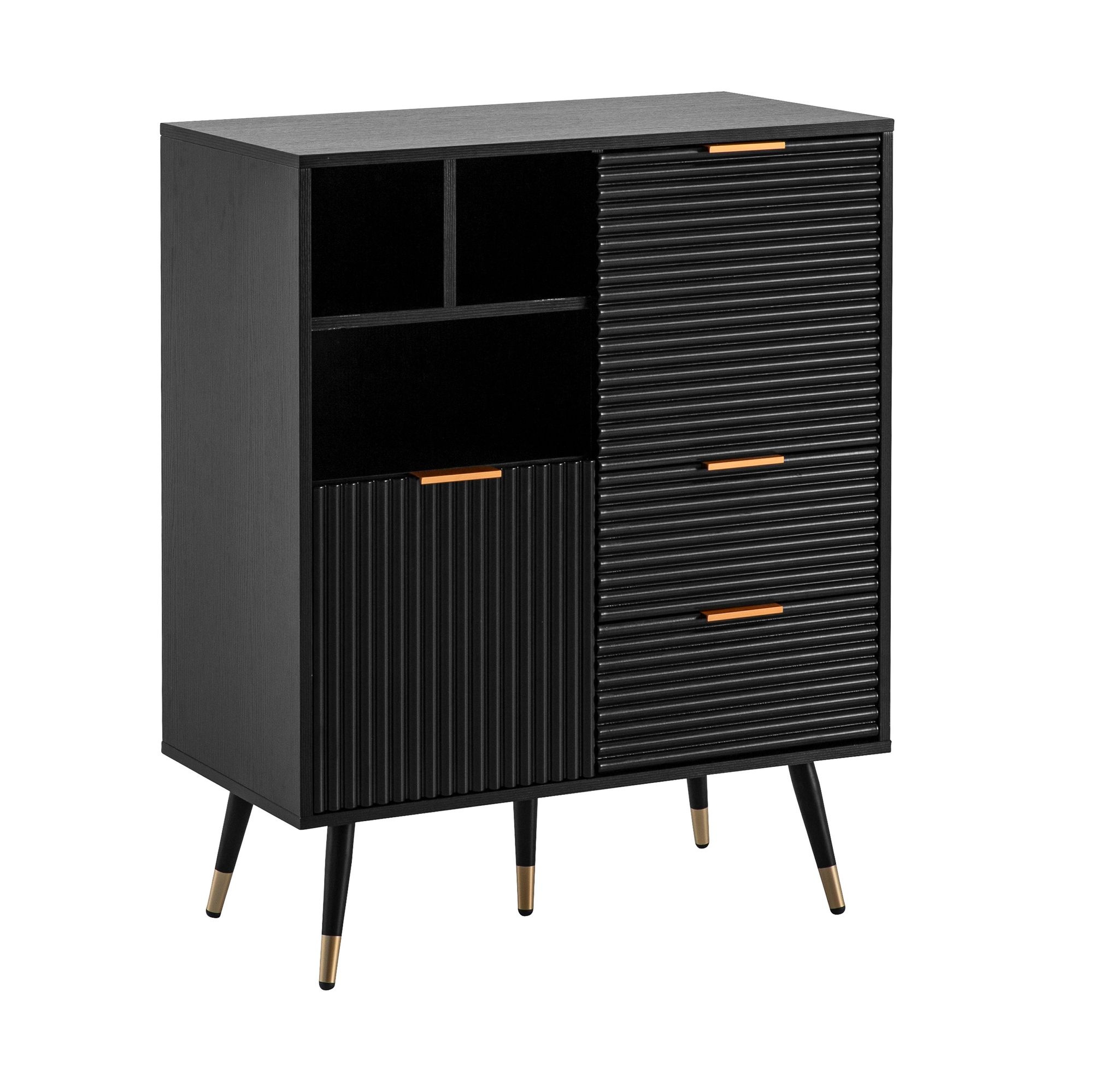 Dressoir zwart eiken 77x97x40 cm