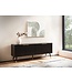Wohnling Lowboard Zwart met eiken decor 150x60x39 cm TV-kast Modern, design TV-kast hoog, TV-tafel TV-kast met deuren, TV-kast woonkamer