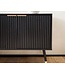 Wohnling Lowboard Zwart met eiken decor 150x60x39 cm TV-kast Modern, design TV-kast hoog, TV-tafel TV-kast met deuren, TV-kast woonkamer