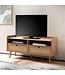 Wohnling Lowboard 120x56x39 cm TV-kast met eiken decor & rotan, design TV-kast hoog met laden, TV-tafel TV-kast opbergruimte, TV-kast woonkamer