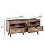 Wohnling Lowboard 120x56x39 cm TV-kast met eiken decor & rotan, design TV-kast hoog met laden, TV-tafel TV-kast opbergruimte, TV-kast woonkamer