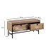 Wohnling schoenenbank met stoffen zitting 100x48x38 cm garderobebank eiken decor, rotan bank klein gestoffeerd, smalle gangbank met opbergruimte, gangbank gangmeubel met laden