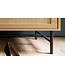 Wohnling schoenenbank met stoffen zitting 100x48x38 cm garderobebank eiken decor, rotan bank klein gestoffeerd, smalle gangbank met opbergruimte, gangbank gangmeubel met laden