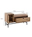 Wohnling schoenenbank met zitting 100x60x38 cm garderobebank eiken decor, rotan bank klein gestoffeerd, smalle gangbank met opbergruimte, gangbank gangmeubel met lade en deur