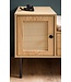 Wohnling schoenenbank met zitting 100x60x38 cm garderobebank eiken decor, rotan bank klein gestoffeerd, smalle gangbank met opbergruimte, gangbank gangmeubel met lade en deur