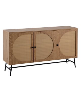 Wohnling Dressoir eiken 140 cm breed met rotan - WL6.892