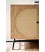 Wohnling Dressoir 140x80x39 cm ladekast eiken decor met rotanweefsel moderne, hoge ladekast, staande kast met 3 deuren, dressoir woonkamer