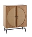 Wohnling Dressoir 80x103x39 cm Hoge kast eiken decor met rotanweefsel Moderne, hoge ladekast, staande kast met 2 deuren, ladekast Dressoir woonkamer