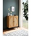 Wohnling Dressoir 80x103x39 cm Hoge kast eiken decor met rotanweefsel Moderne, hoge ladekast, staande kast met 2 deuren, ladekast Dressoir woonkamer