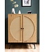 Wohnling Dressoir 80x103x39 cm Hoge kast eiken decor met rotanweefsel Moderne, hoge ladekast, staande kast met 2 deuren, ladekast Dressoir woonkamer