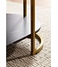 Wohnling salontafel 100x60x45 cm zwart met marmerlook, design woonkamertafel rechthoekig, loungebanktafel met plank, moderne salontafel met gouden metalen frame