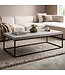 Wohnling salontafel 120x60x38 cm zandkleurige salontafel in steenlook modern, design woonkamertafel rechthoekig, lounge salontafel beige, salontafel metalen poten groot