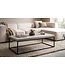 Wohnling salontafel 120x60x38 cm zandkleurige salontafel in steenlook modern, design woonkamertafel rechthoekig, lounge salontafel beige, salontafel metalen poten groot