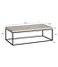 Wohnling salontafel 120x60x38 cm zandkleurige salontafel in steenlook modern, design woonkamertafel rechthoekig, lounge salontafel beige, salontafel metalen poten groot