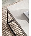 Wohnling salontafel 120x60x38 cm zandkleurige salontafel in steenlook modern, design woonkamertafel rechthoekig, lounge salontafel beige, salontafel metalen poten groot