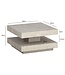 Wohnling salontafel 60x60x34 cm zandkleurige salontafel in steenlook modern, design woonkamertafel met opbergruimte vierkant, loungebank tafel beige, salontafel klein
