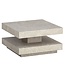 Wohnling salontafel 60x60x34 cm zandkleurige salontafel in steenlook modern, design woonkamertafel met opbergruimte vierkant, loungebank tafel beige, salontafel klein