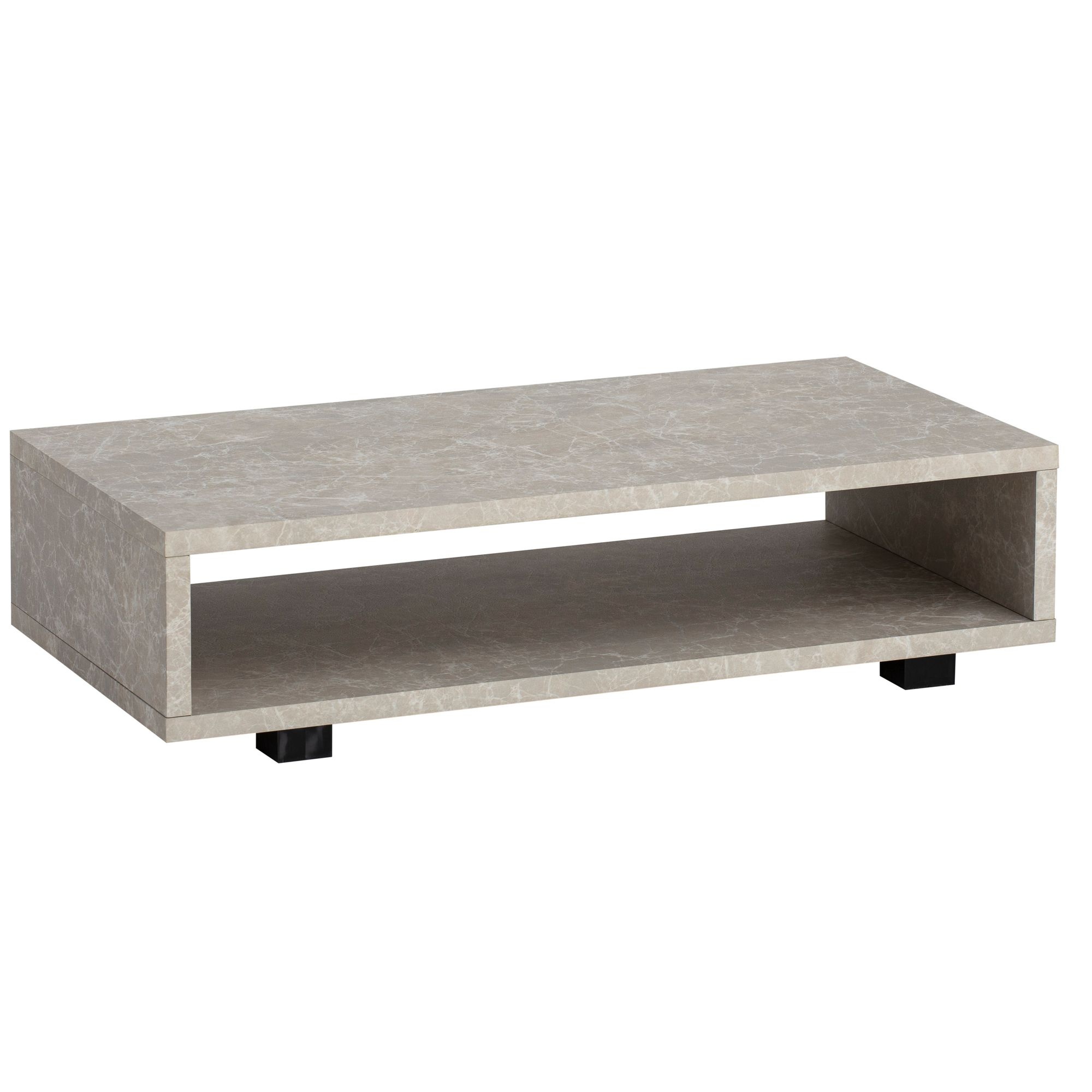Salontafel beige steenlook 100 cm