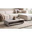 Wohnling salontafel 100x50x25 cm zandkleurige salontafel in steenlook modern, design woonkamertafel rechthoekig met opbergruimte, salontafel beige eenvoudig, salontafel groot