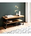 Wohnling schoenenbank 100x41x40 cm kapstokbank eiken decor, visgraatpatroon kleine bank, smalle gangbank met opbergruimte, gangbank gangmeubel met plank