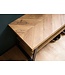 Wohnling schoenenbank 100x41x40 cm kapstokbank eiken decor, visgraatpatroon kleine bank, smalle gangbank met opbergruimte, gangbank gangmeubel met plank