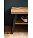 Wohnling schoenenbank 100x41x40 cm kapstokbank eiken decor, visgraatpatroon kleine bank, smalle gangbank met opbergruimte, gangbank gangmeubel met plank