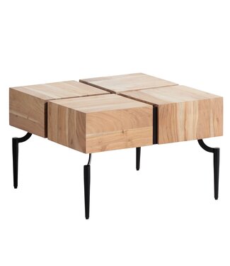 Wohnling Salontafel acacia 60x60 cm zwart - WL6.979